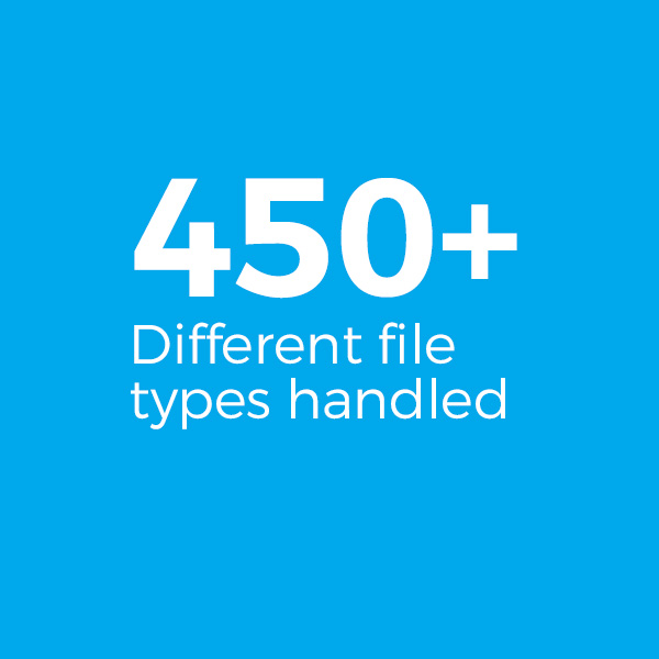 450+ 다른 파일 유형 처리