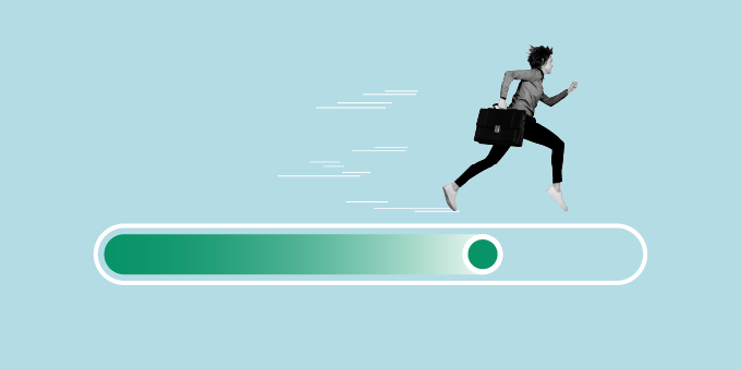 Person running with progress meter below them