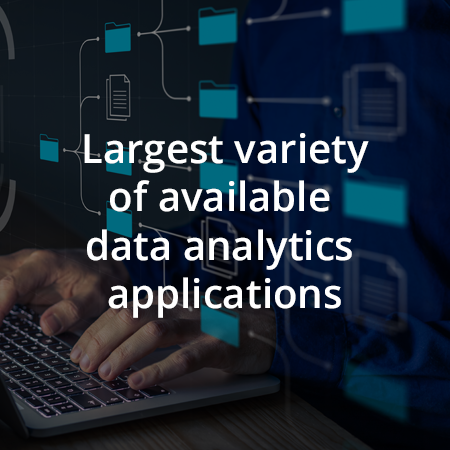 Largest variety of available data analytics applications