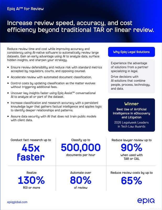 Epiq AI for Review Solution Brief