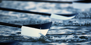 Oars rowing a boat