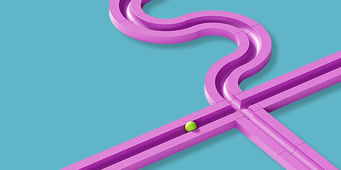 Ball rolling through a maze