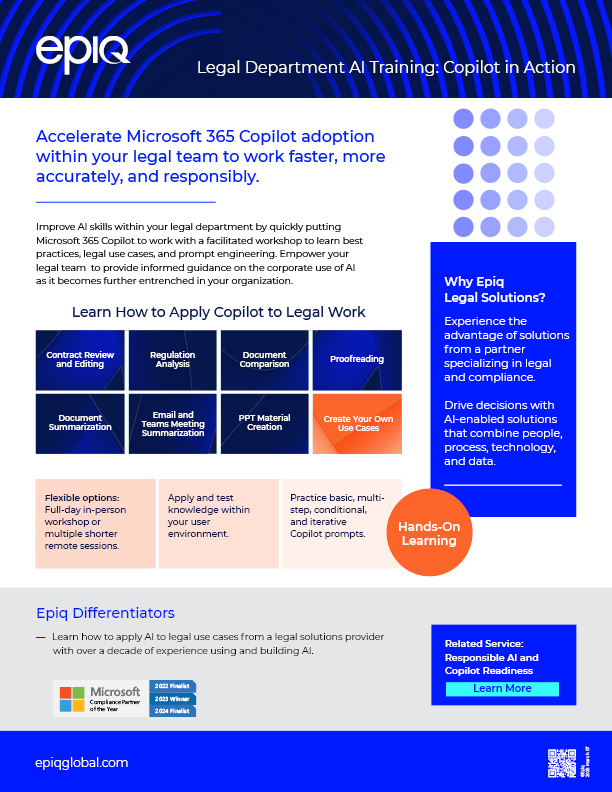 Solution Brief  IG Legal Department AI Training Solution Brief