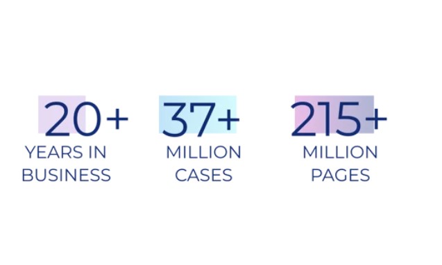 20+ years in the business, 37+ million cases, 215+ million pages