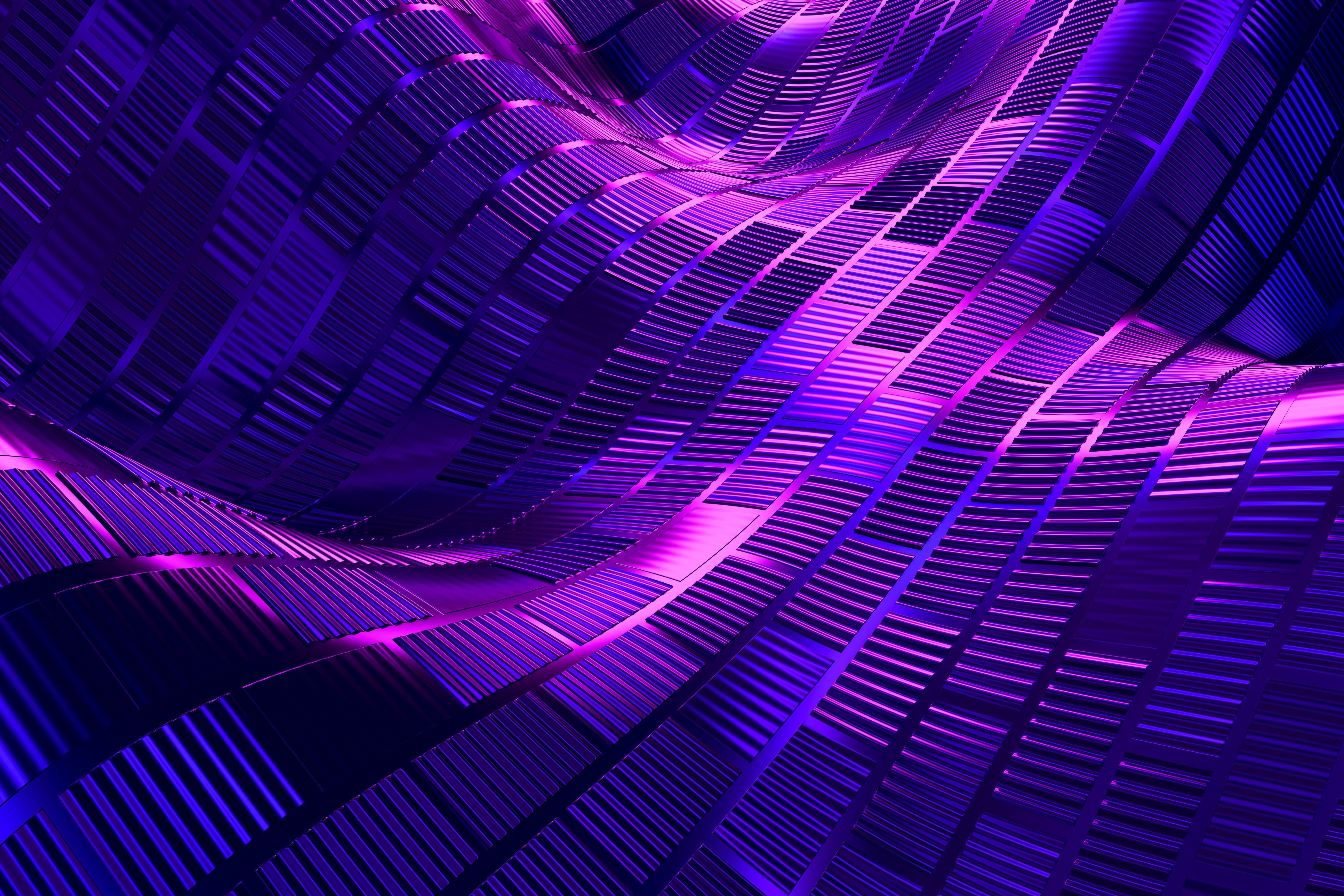 Purple wavy lines over a black background
